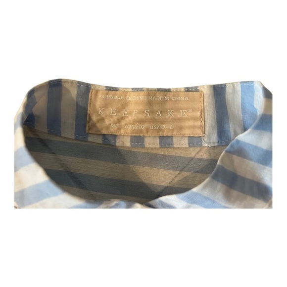 Keepsake The Label Blue Stripe Bow Balloon Sleeve Mini Dress XS - Picture 7 of 15